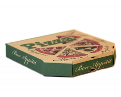 Коробка для пиццы 250*250*40 мм. Бурая с общей печатью
