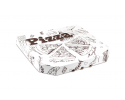 Коробка для пиццы 400*400*40 мм. Белая с печатью