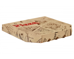 Коробка для пиццы 300*300*35 мм. Бурая c общей печатью