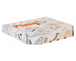 Коробка для пиццы 330*330*40 мм. Белая с общей печатью