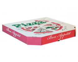 Коробка для пиццы 350*350*45 мм. Белая с общей печатью