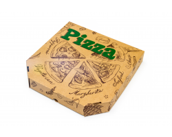 Коробка для пиццы 310*310*45 мм. Бурая с общей печатью